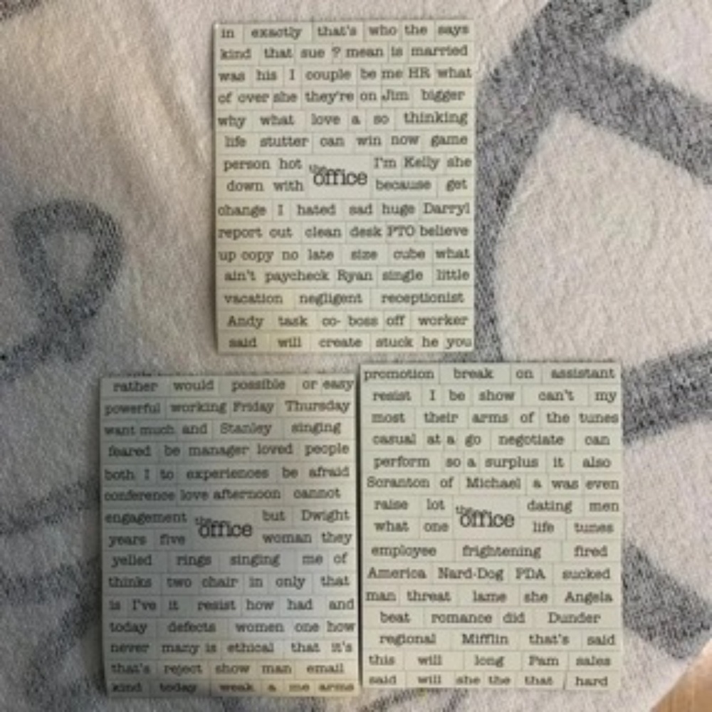 "The Office" Related Words Refrigerator Magnets 3 sheets